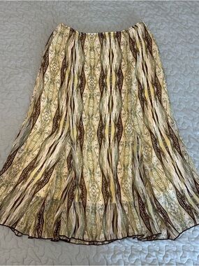 Dressbarn Boho Brown & Green Women’s Maxi Skirt
